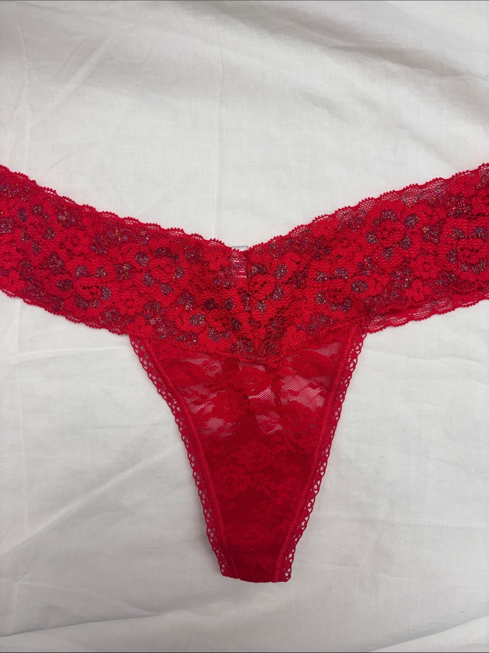 NWOT PINK Victoria's Secret Red Glittery Extra Low Rise Thong